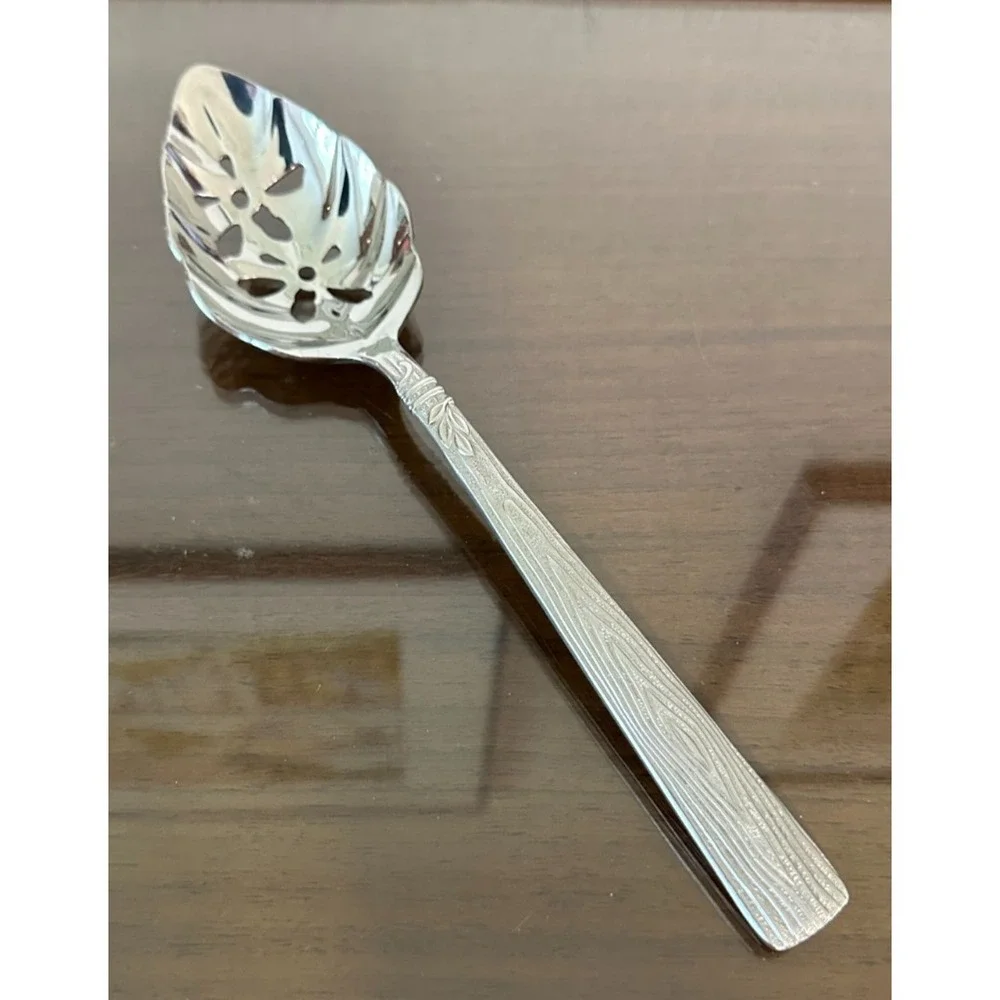 NATUREWOOD Pfaltzgraff Stainless Steel Pierced‎ 10.25'' Serving Spoon